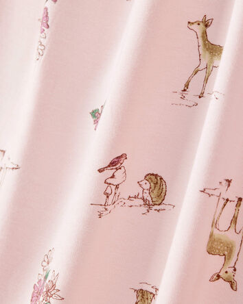Toddler Girl Deer & Floral Print PurelySoft Long-Sleeve 2-Piece Pajamas - Pink, 