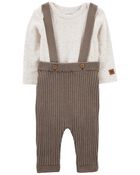 Baby 2-Piece Bodysuit & Sweater Coveralls, image 1 of 6 slides