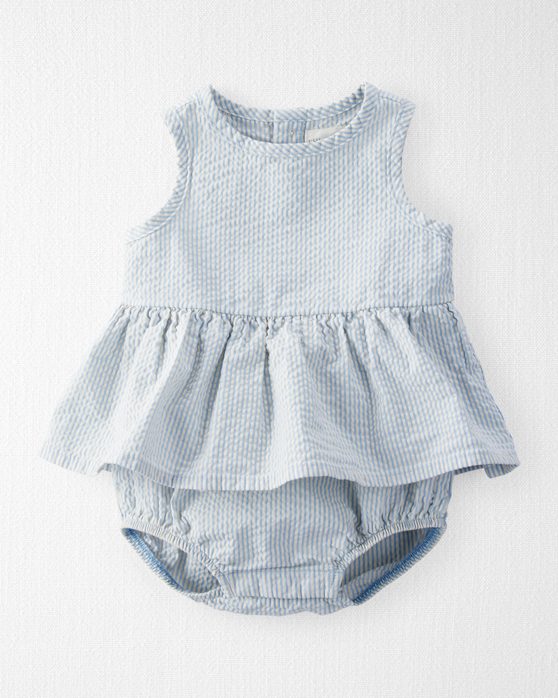 Baby Organic Cotton Seersucker Sunsuit, image 1 of 4 slides