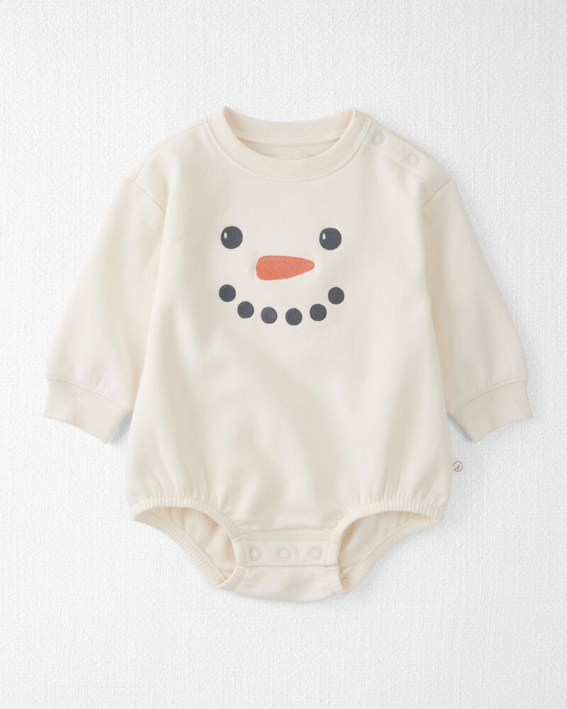 Baby Snowman Bubble Bodysuit Made With Organic Cotton, image 1 of 4 slides