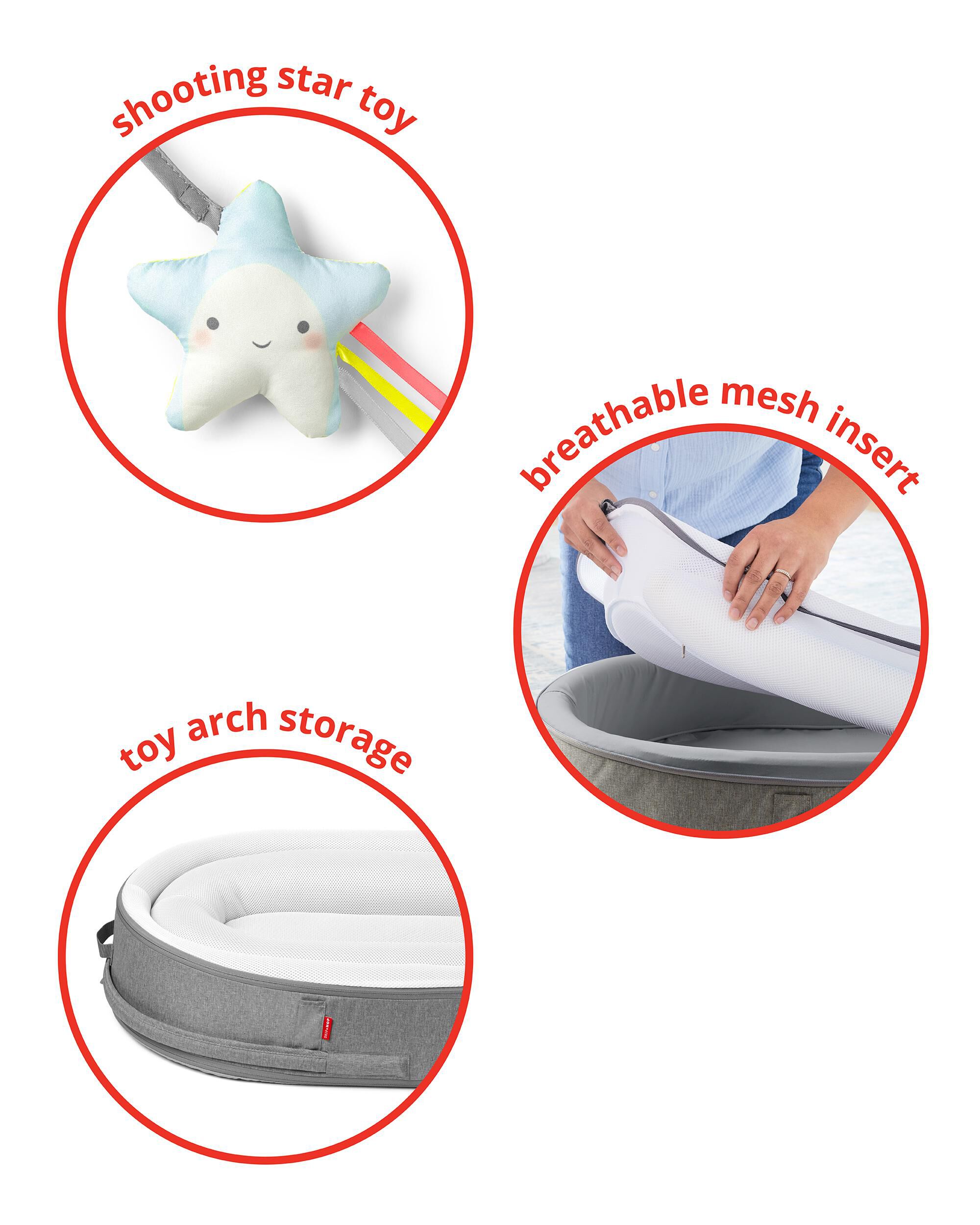 Playful Retreat Baby Nest - Grey Melange, image 6 of 15 slides