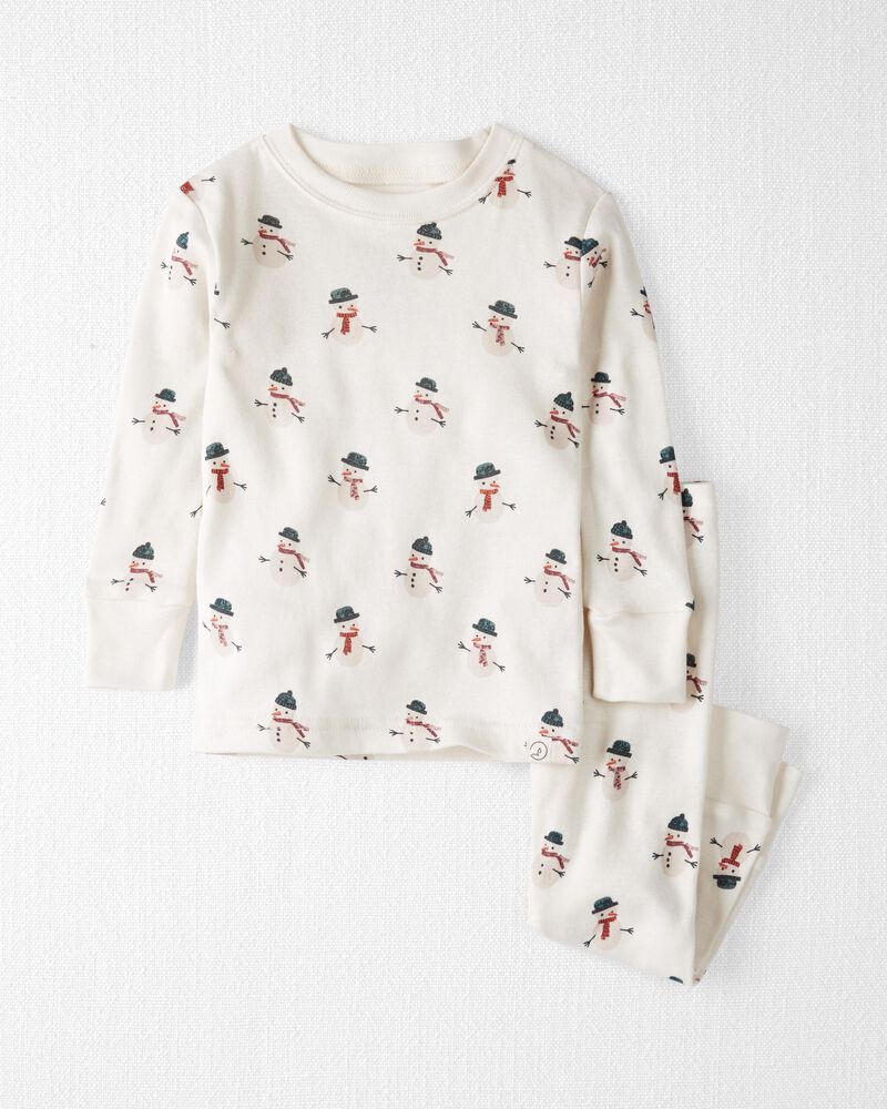 Baby Organic Cotton Pajamas Set in Snowman, image 1 of 4 slides