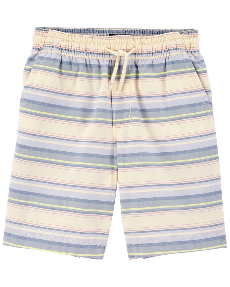 Kid Baja Striped Drawstring Canvas Shorts, image 1 of 2 slides