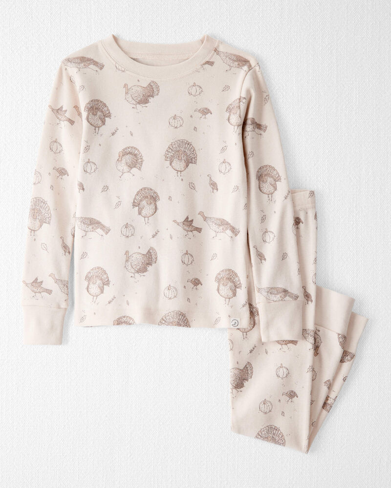 Toddler Organic Cotton Pajamas in Turkey Gobbler Print, image 1 of 5 slides