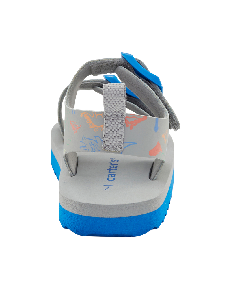 Toddler Strappy Casual Sandals - Grey/Blue, image 3 of 7 slides
