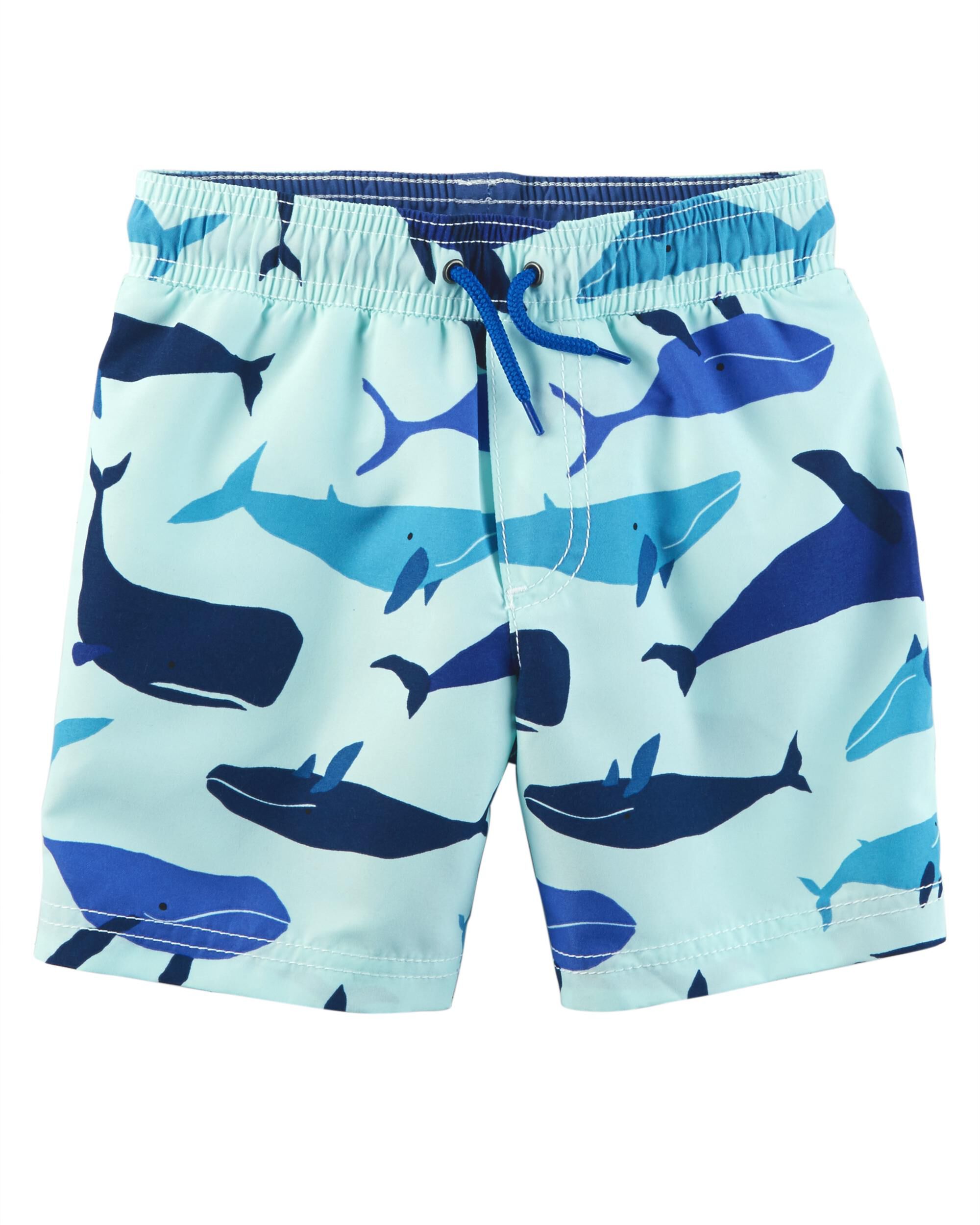 Whale swim trunks