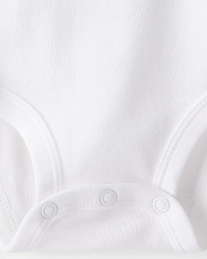 Baby 5-Pack Short-Sleeve Bodysuits - White, image 4 of 6 slides