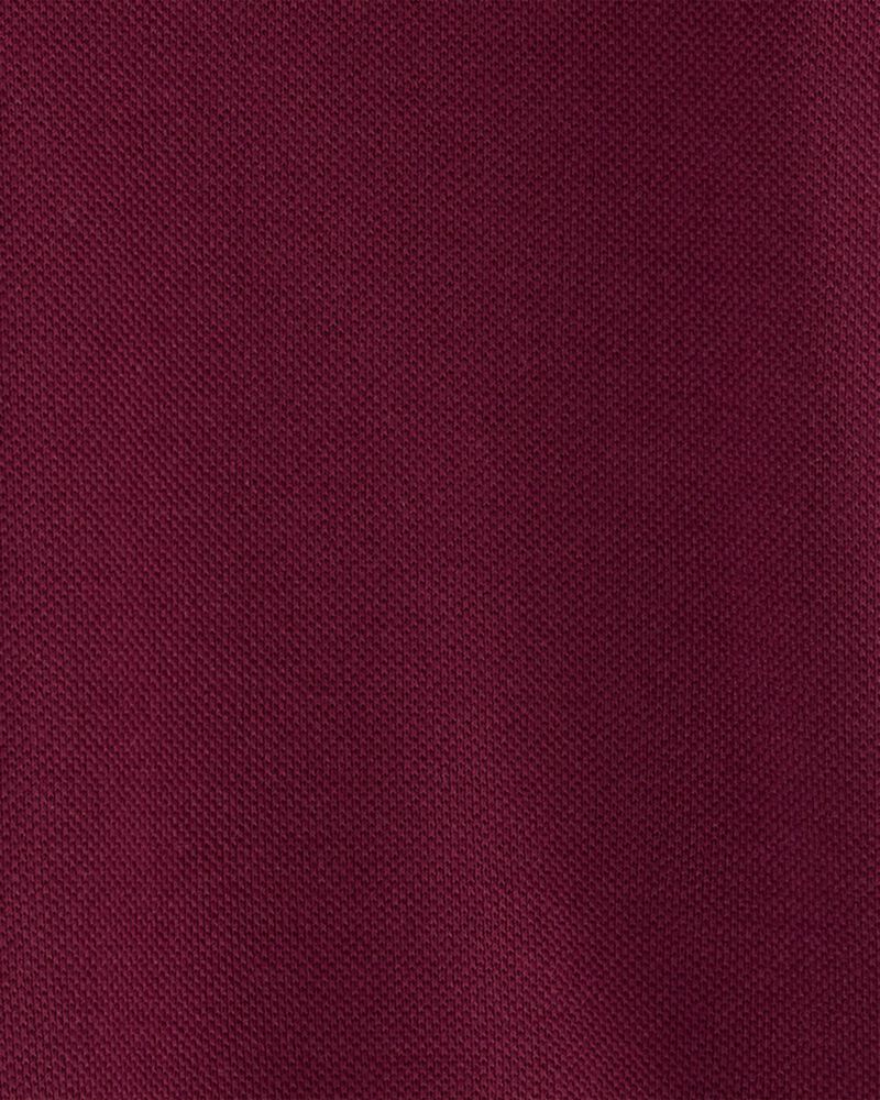 Toddler Burgundy Polo Uniform Shirt, image 2 of 2 slides