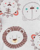 Toddler 4-Piece Lion Loose Fit Poly Pajamas, image 3 of 4 slides