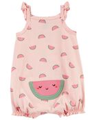 Baby 1-Piece Pink Watermelon Romper, image 2 of 4 slides