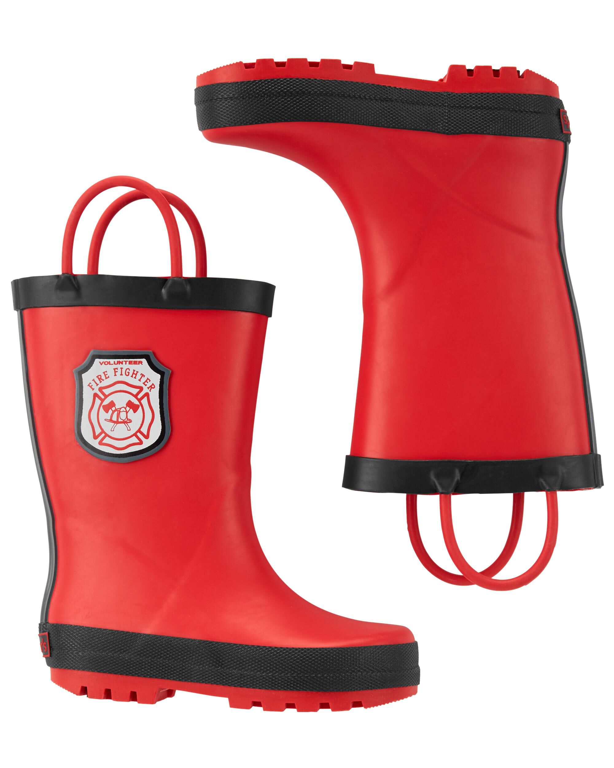 kids fireman rain boots