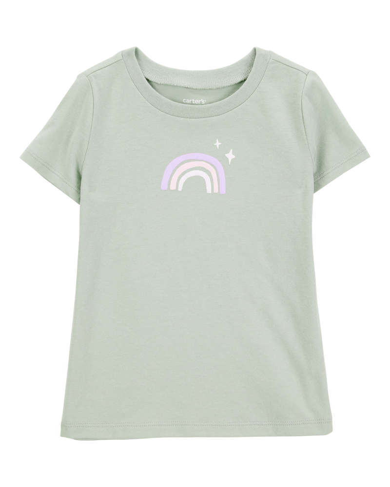 Toddler Girl Rainbow Short-Sleeve Graphic Tee - Olive, image 1 of 4 slides
