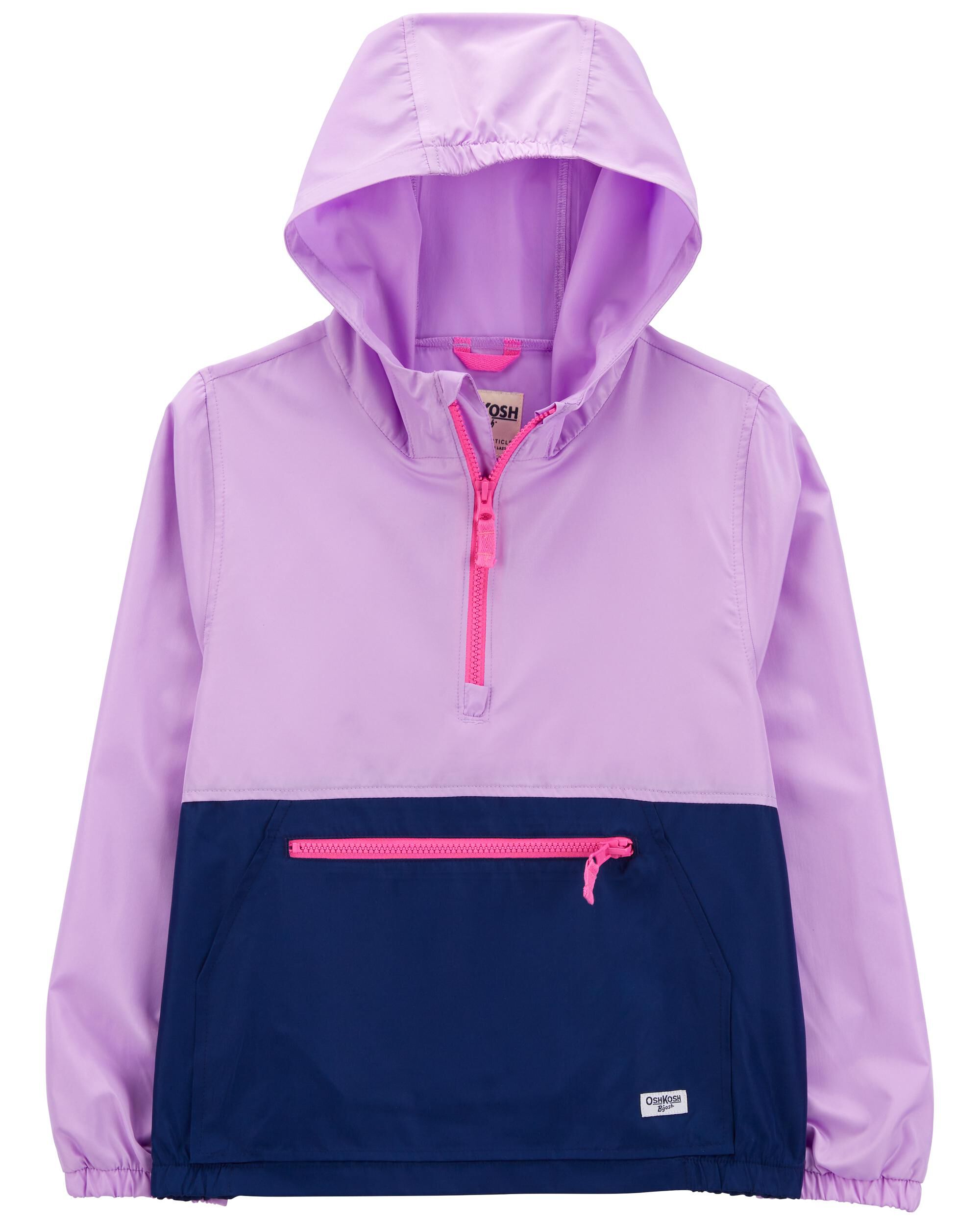 Lilac Kid Colorblock Packable Windbreaker skiphop