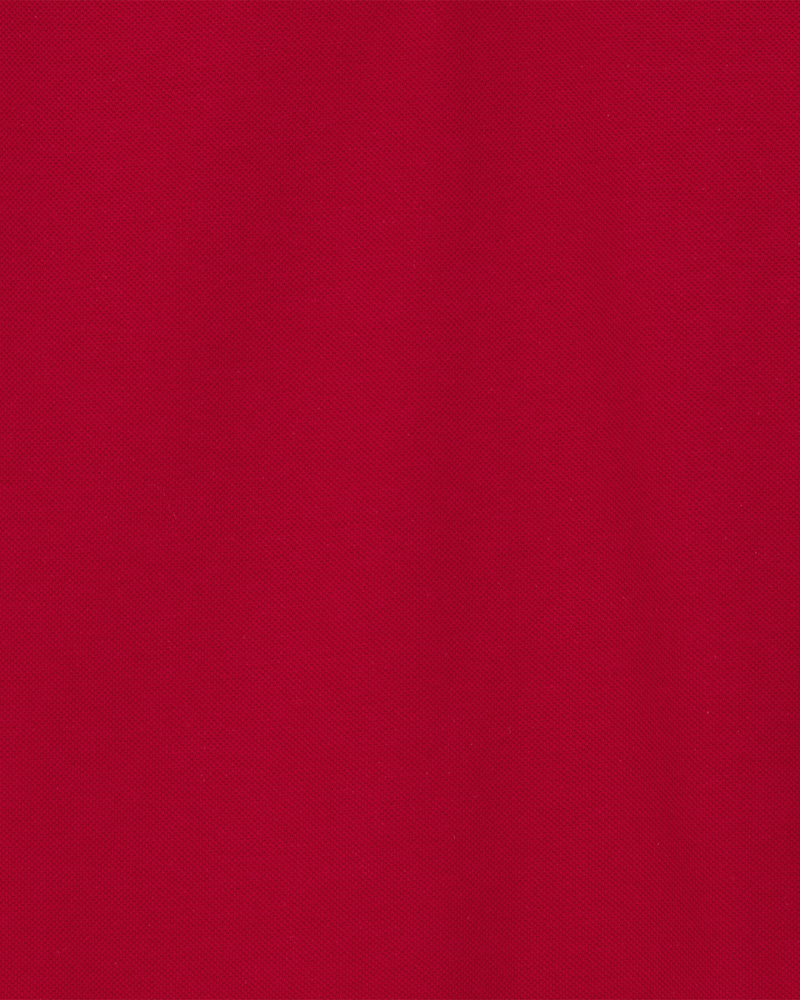 Kid Pique Uniform Polo Shirt - Red, image 2 of 3 slides