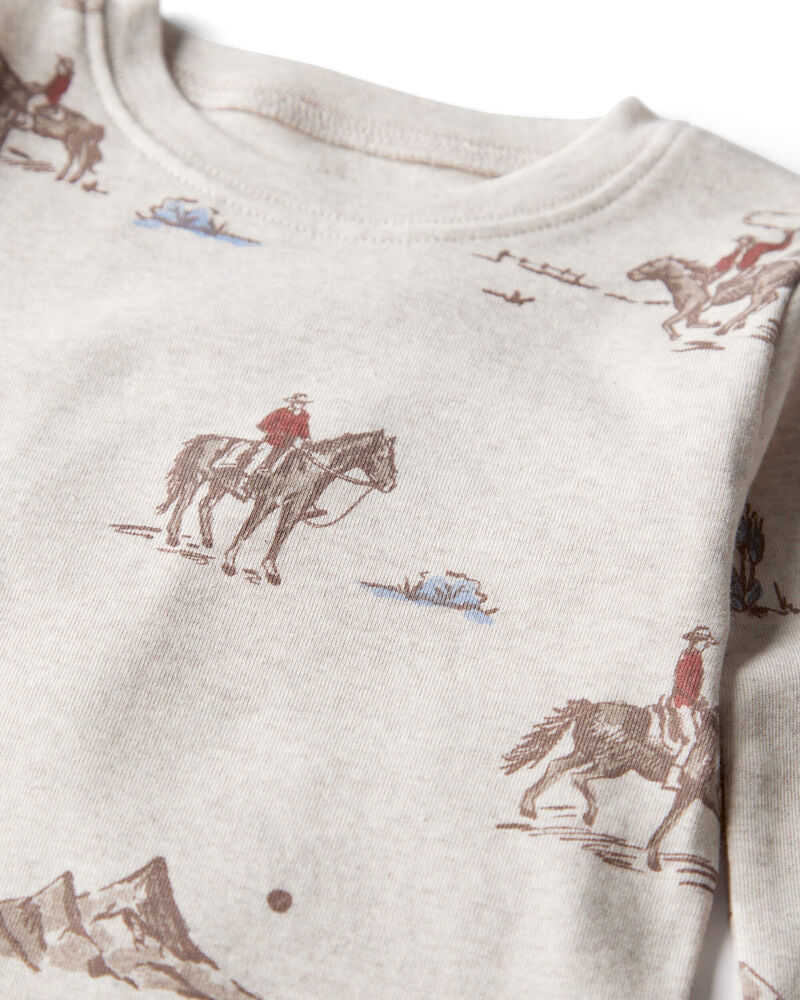Toddler Organic Cotton Pajamas in Western Rodeo Print, image 2 of 5 slides