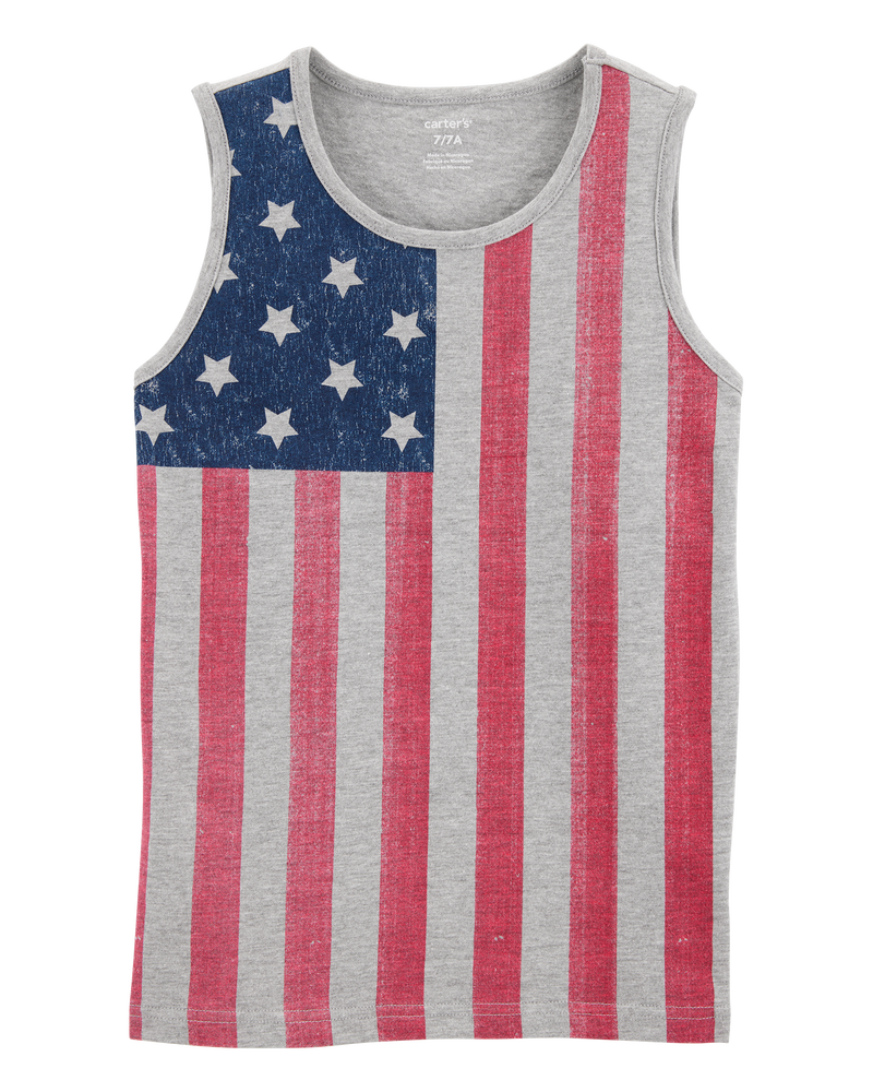 Kid 4th Of July American Flag Tank, image 1 of 3 slides