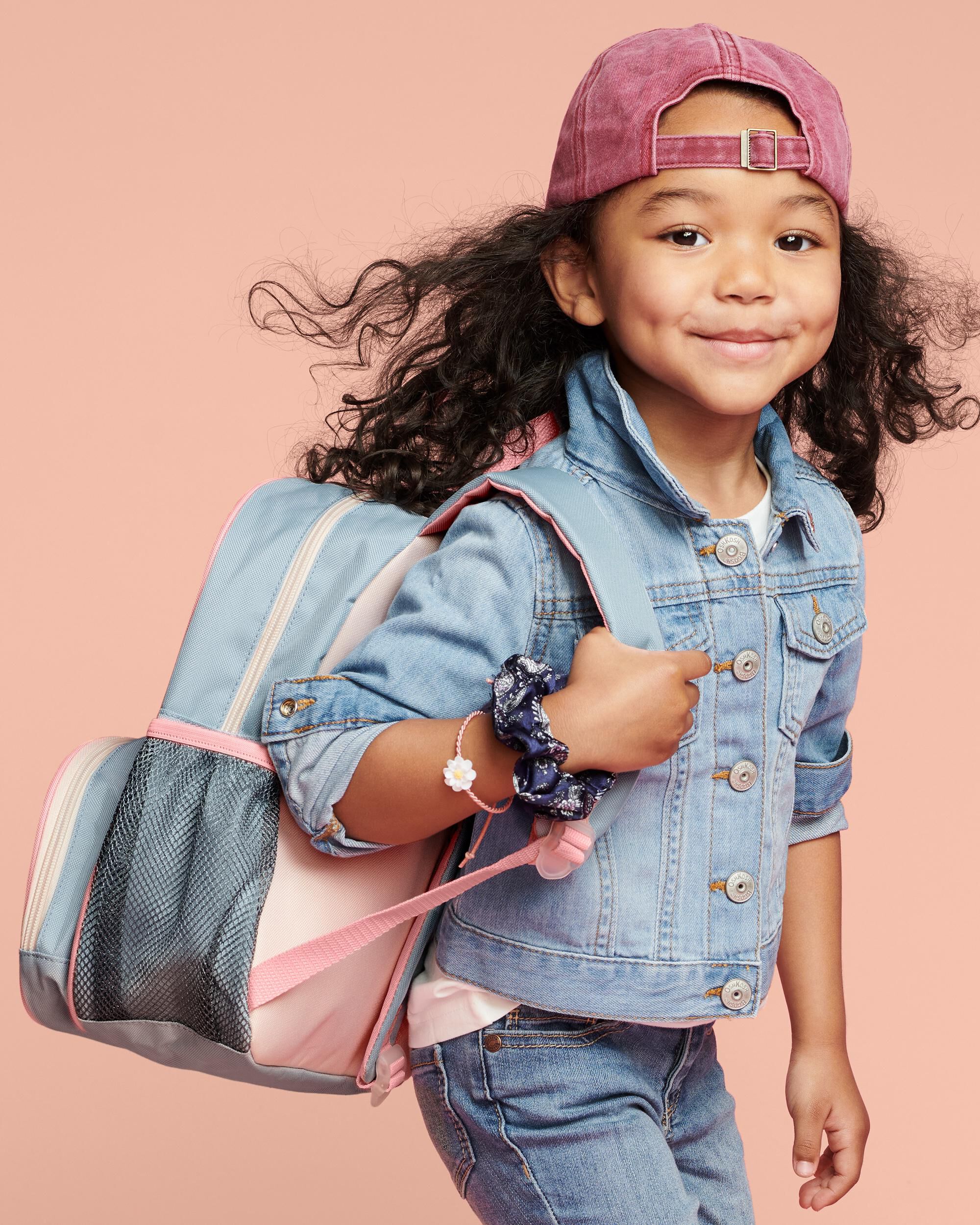 Child with backpack top