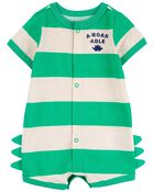 Baby A-Roar-Able Striped Snap-Up Romper, image 1 of 3 slides