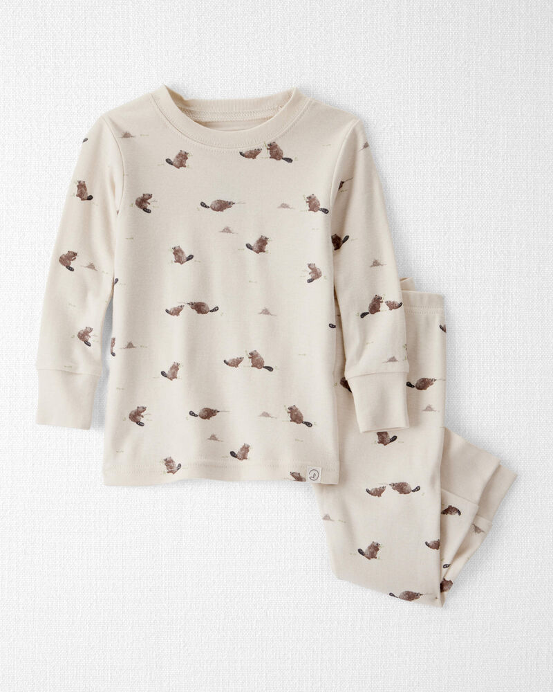 Baby Organic Cotton Pajamas in Beavers' Creek Print, image 1 of 5 slides