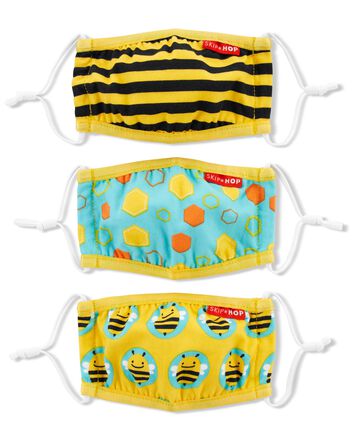 ZOO® Adjustable Kids' Face Masks Set of 3 - Bee, 