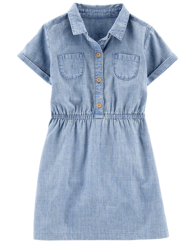 Kid Chambray Shirt Dress, image 1 of 4 slides