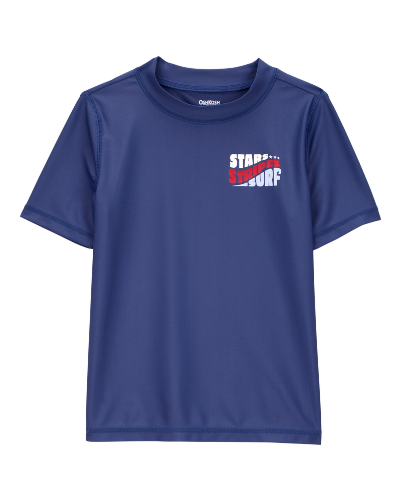 Boys Fourth of July Short Sleeve Rashguard - Navy, image 1 of 4 slides