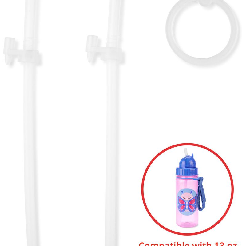 Clear Zoo Straw Bottle (13 oz) Extra Straws - 2-Pack