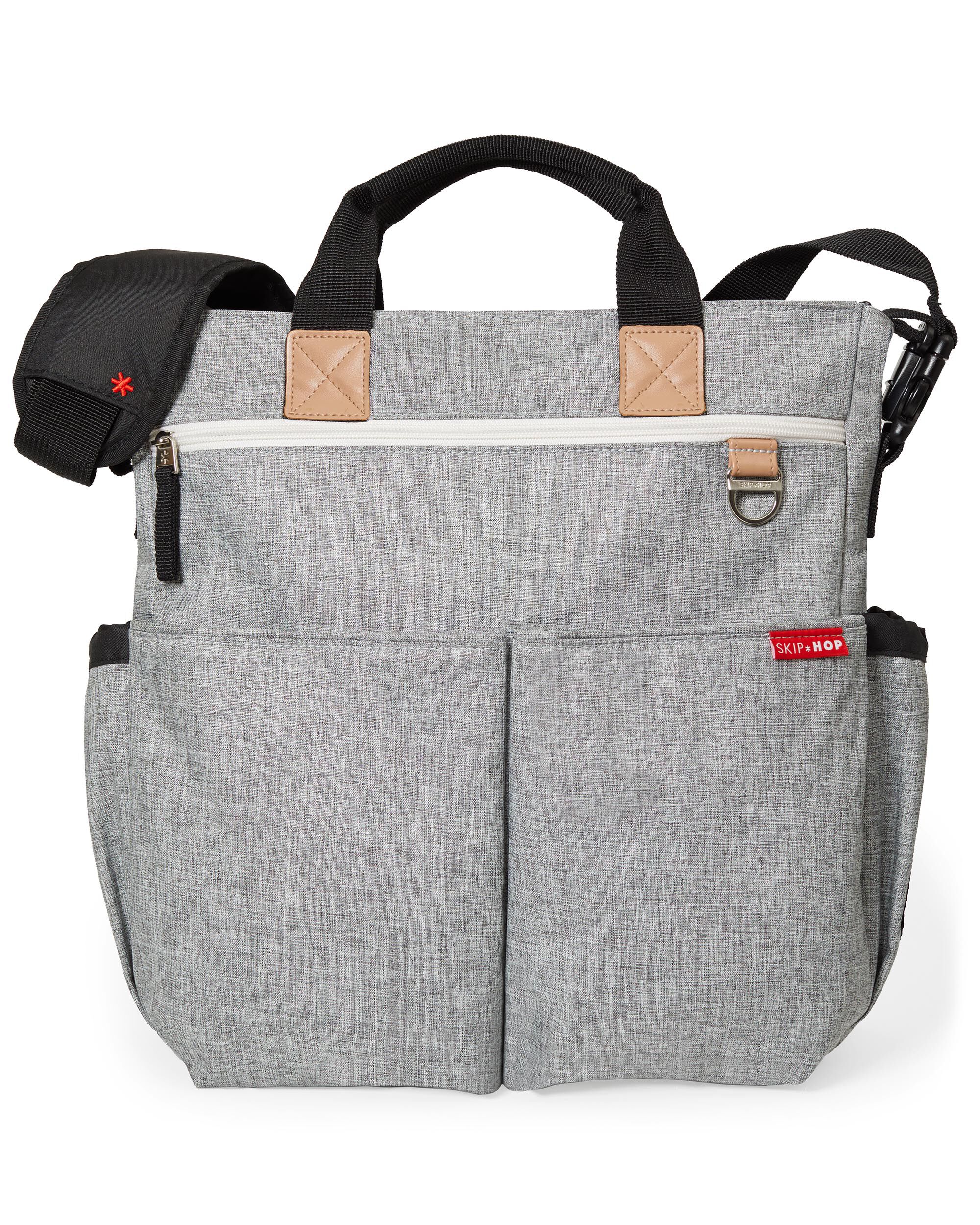 skip hop duo diaper backpack grey melange