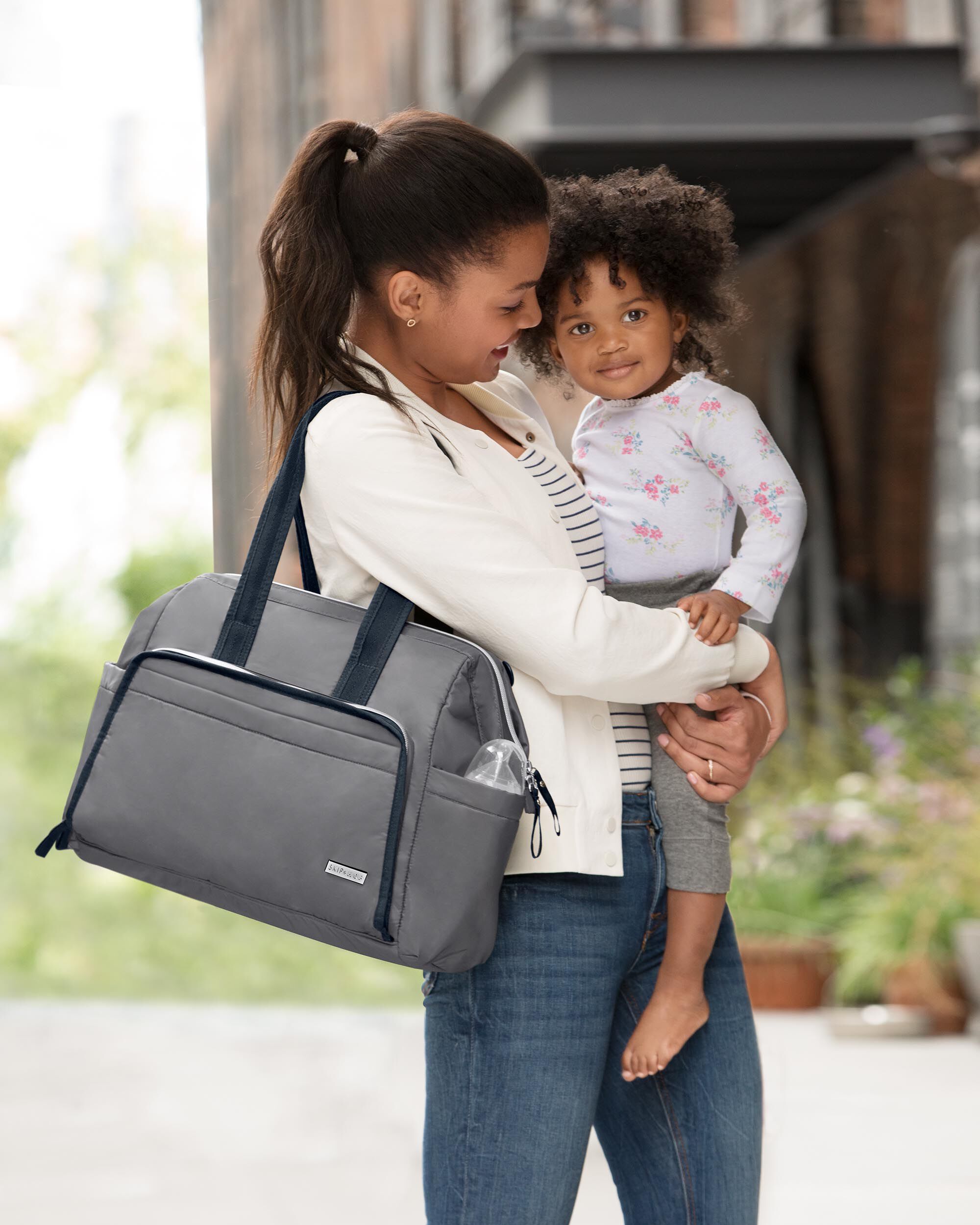 skip hop mainframe wide open diaper satchel