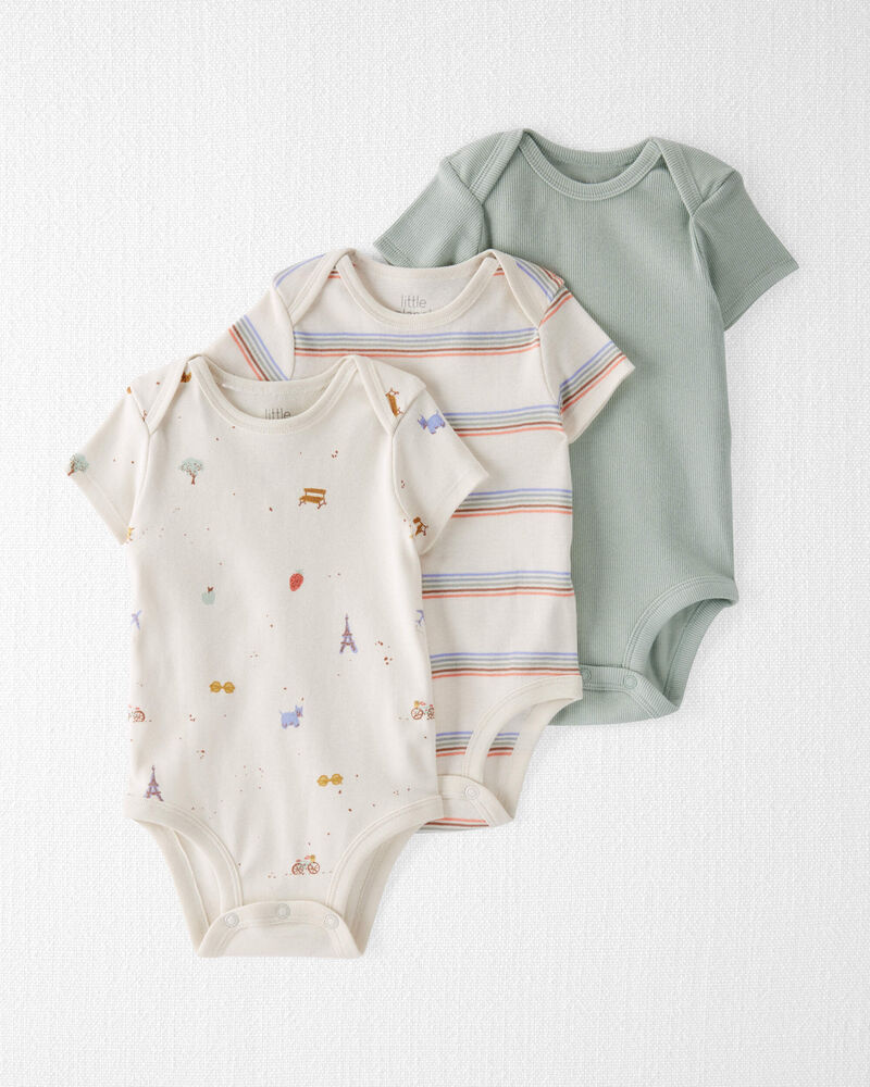 Baby 3-Pack Organic Cotton Rib Bodysuits
, image 1 of 6 slides