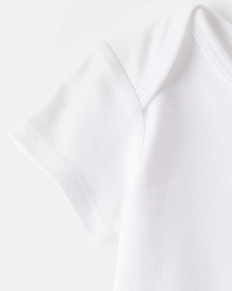 Baby 5-Pack Short-Sleeve Bodysuits - White, image 3 of 6 slides