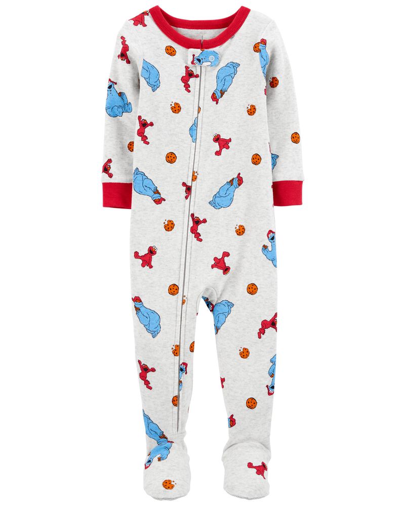 Baby 1-Piece Sesame Street 100% Snug Fit Cotton Footie Pajamas, image 1 of 3 slides