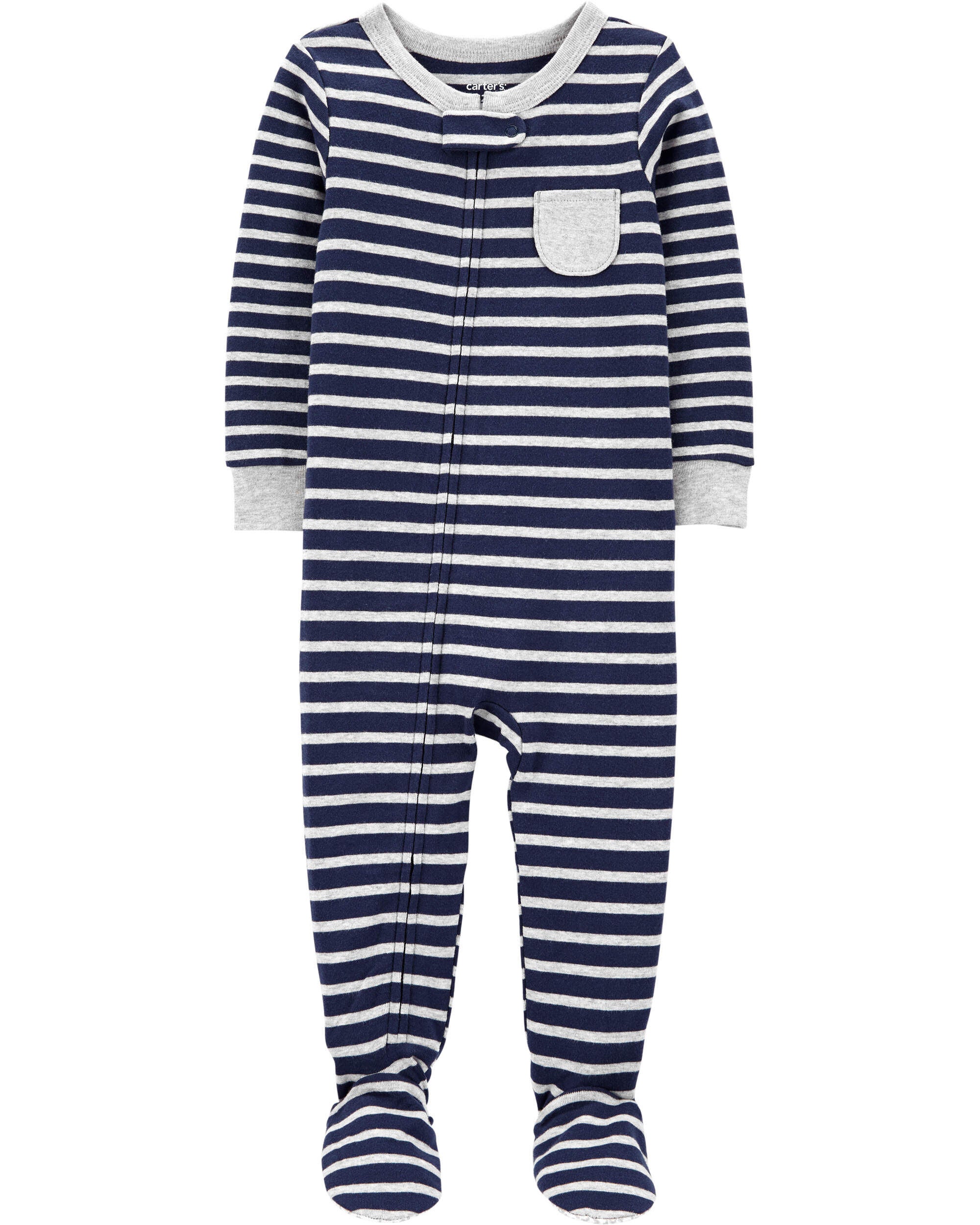 Multi Toddler 1 Piece Striped 100 Snug Fit Cotton Footie Pajamas