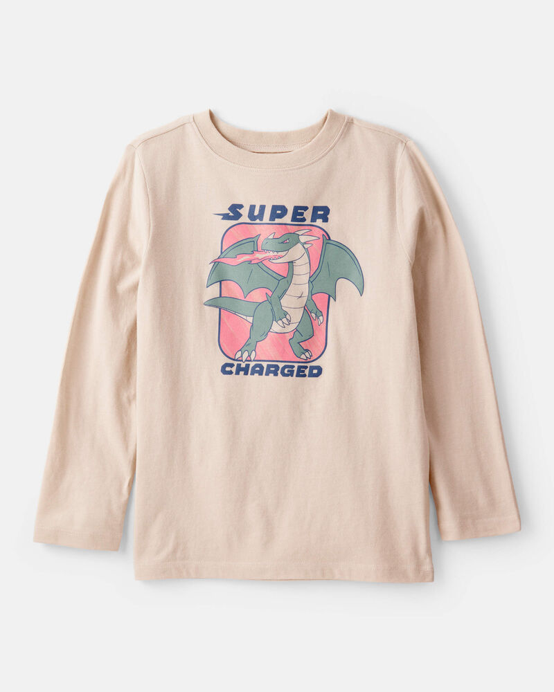 Boys Super Charged Long-Sleeve Graphic Tee - Tan, image 1 of 3 slides