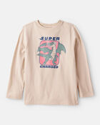 Boys Super Charged Long-Sleeve Graphic Tee - Tan, image 1 of 3 slides