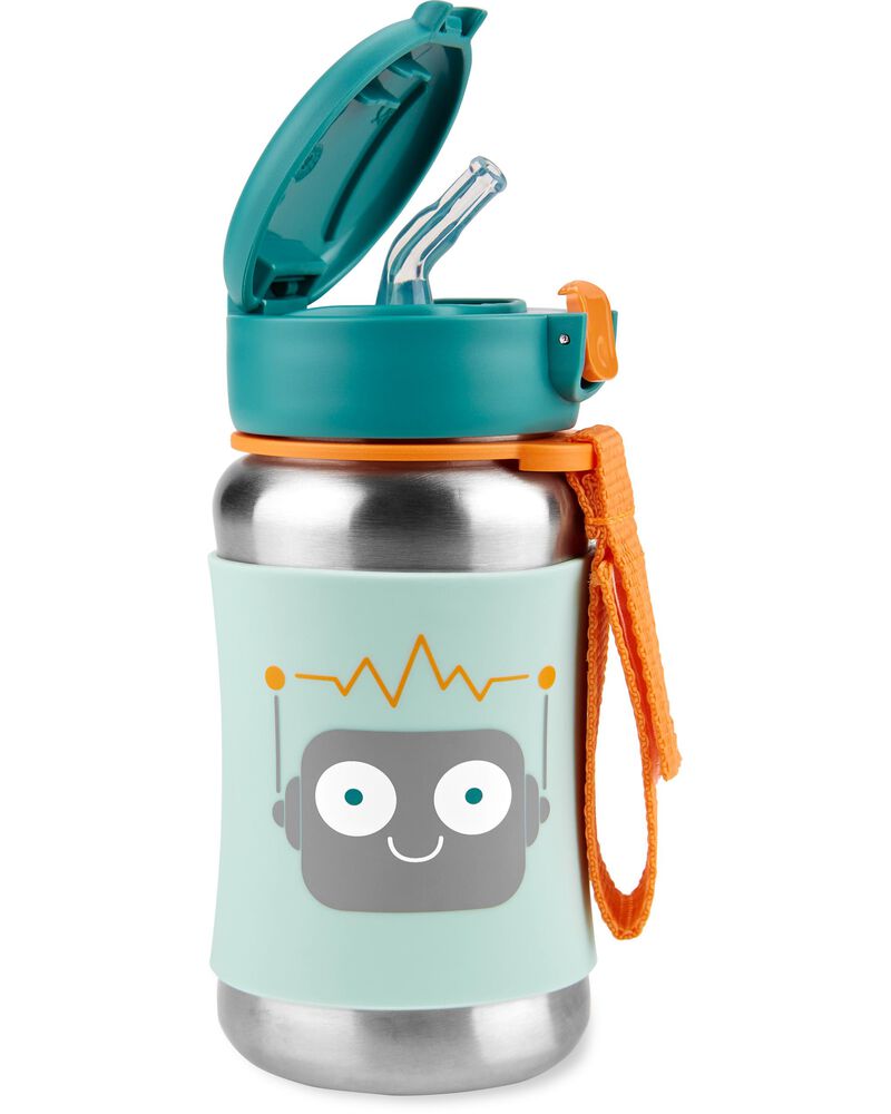 Spark Style Stainless Steel Straw Bottle - Robot, image 2 of 5 slides