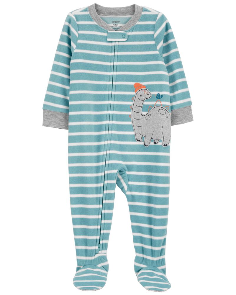 Baby 1-Piece Dinosaur Fleece Footie Pajamas, image 1 of 4 slides