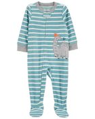Baby 1-Piece Dinosaur Fleece Footie Pajamas, image 1 of 4 slides