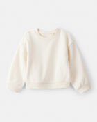 Toddler Girl Long-Sleeve Pullover Sweatshirt - White, image 1 of 3 slides