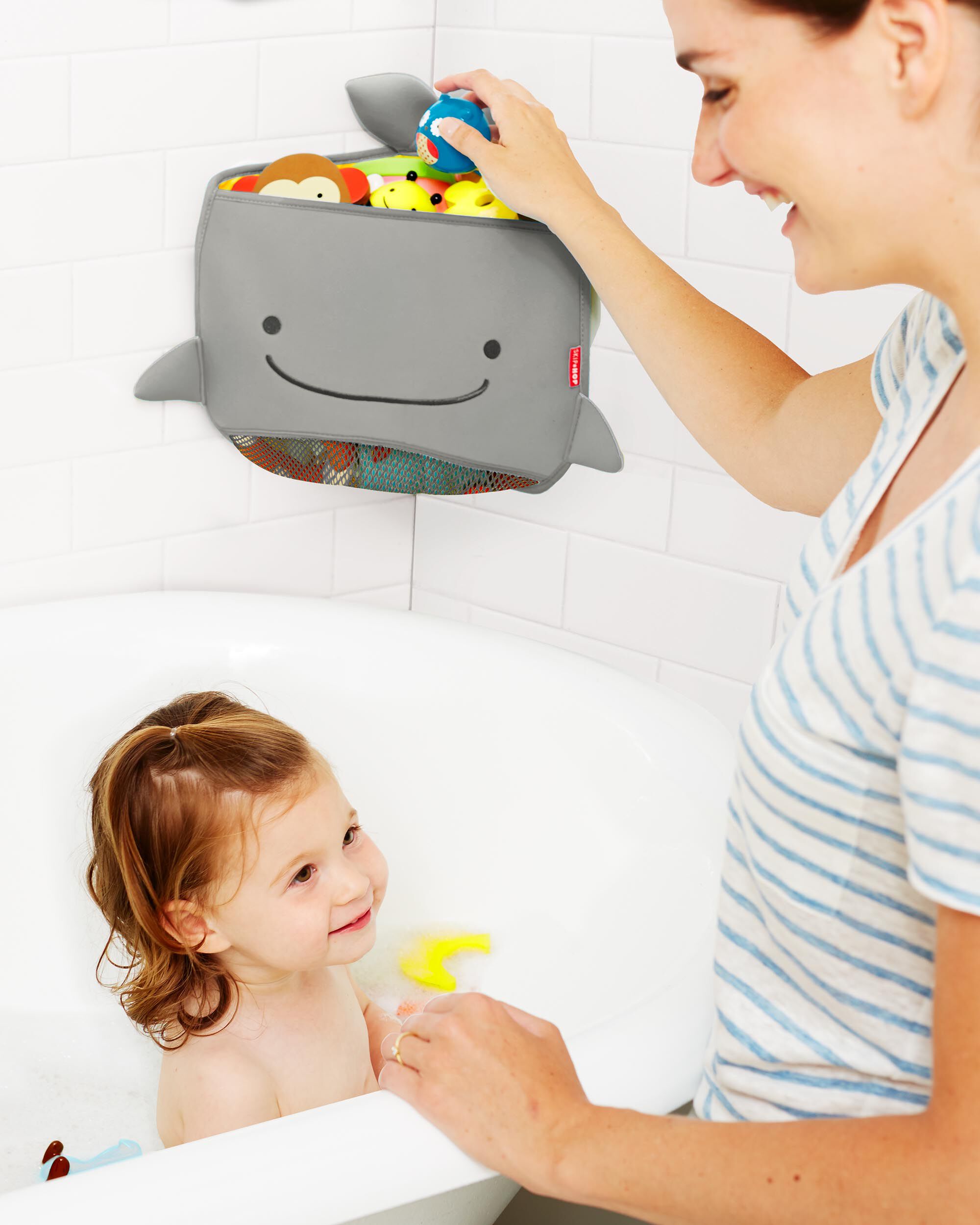 Grey Moby Corner Bath Toy Organizer Grey skiphop