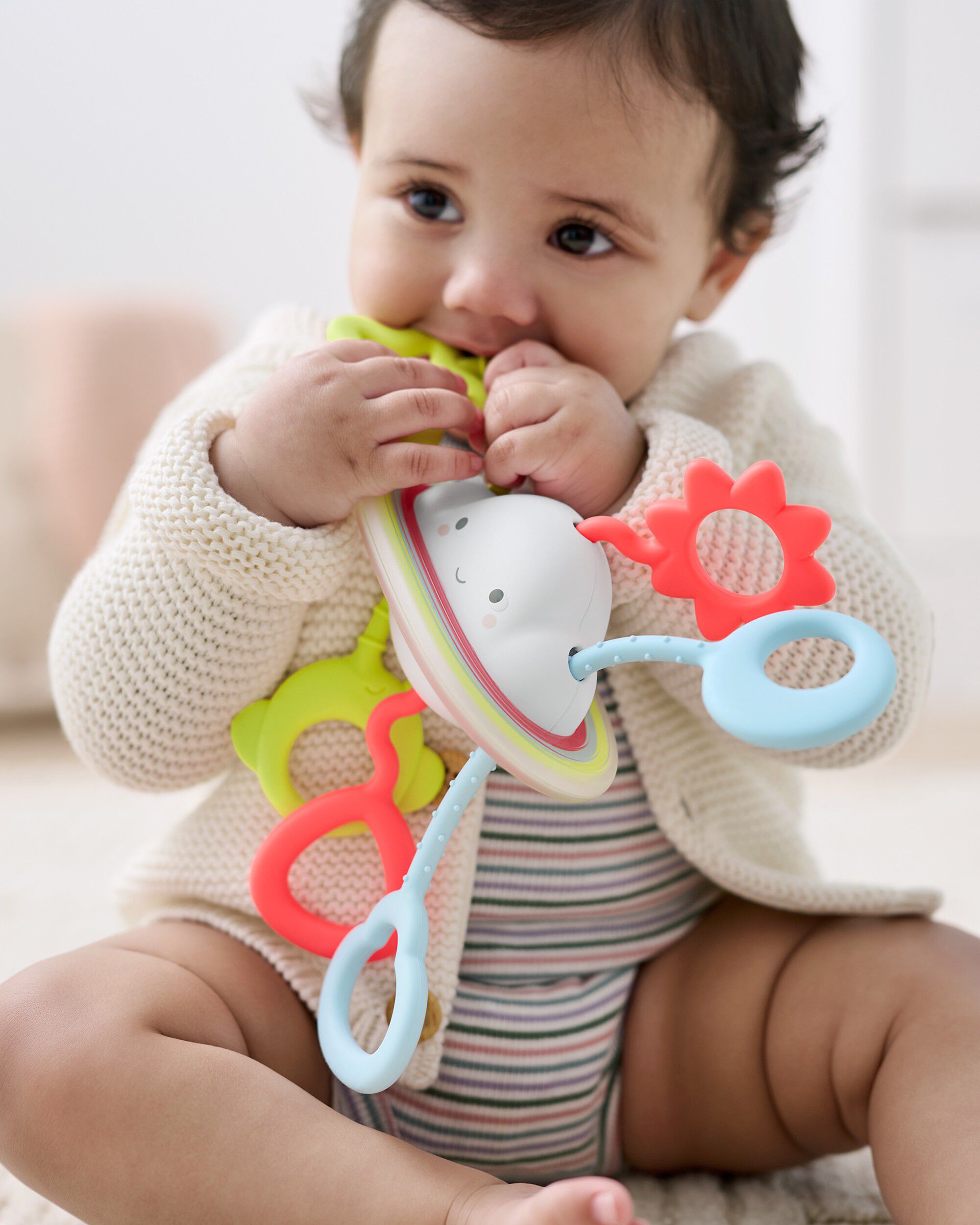 Baby Silver Lining Cloud Pull & Play Baby Sensory Toy, image 2 of 5 slides