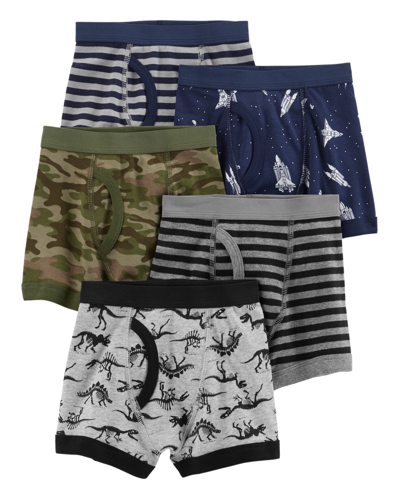 5-Pack Cotton Boxer Briefs Underwear, image 1 of 2 slides