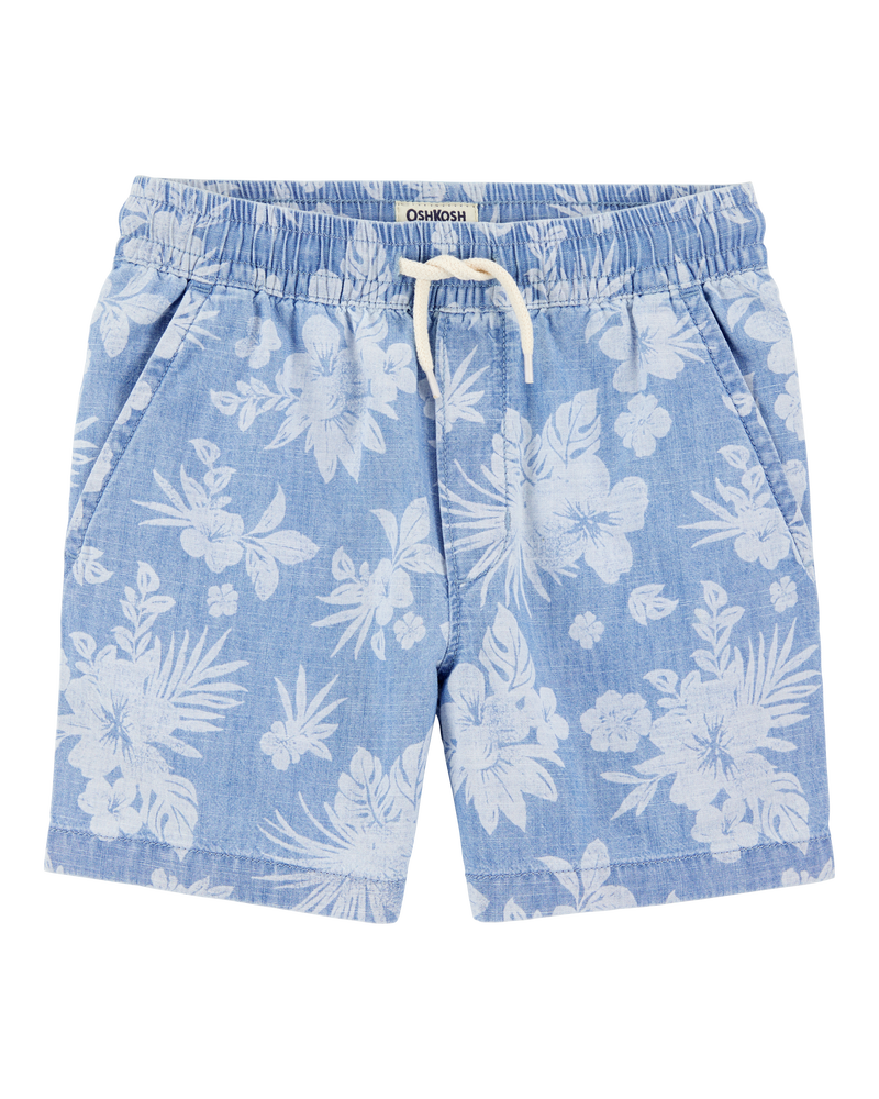 Kid Pull-On Bermuda Shorts - Blue, image 1 of 4 slides
