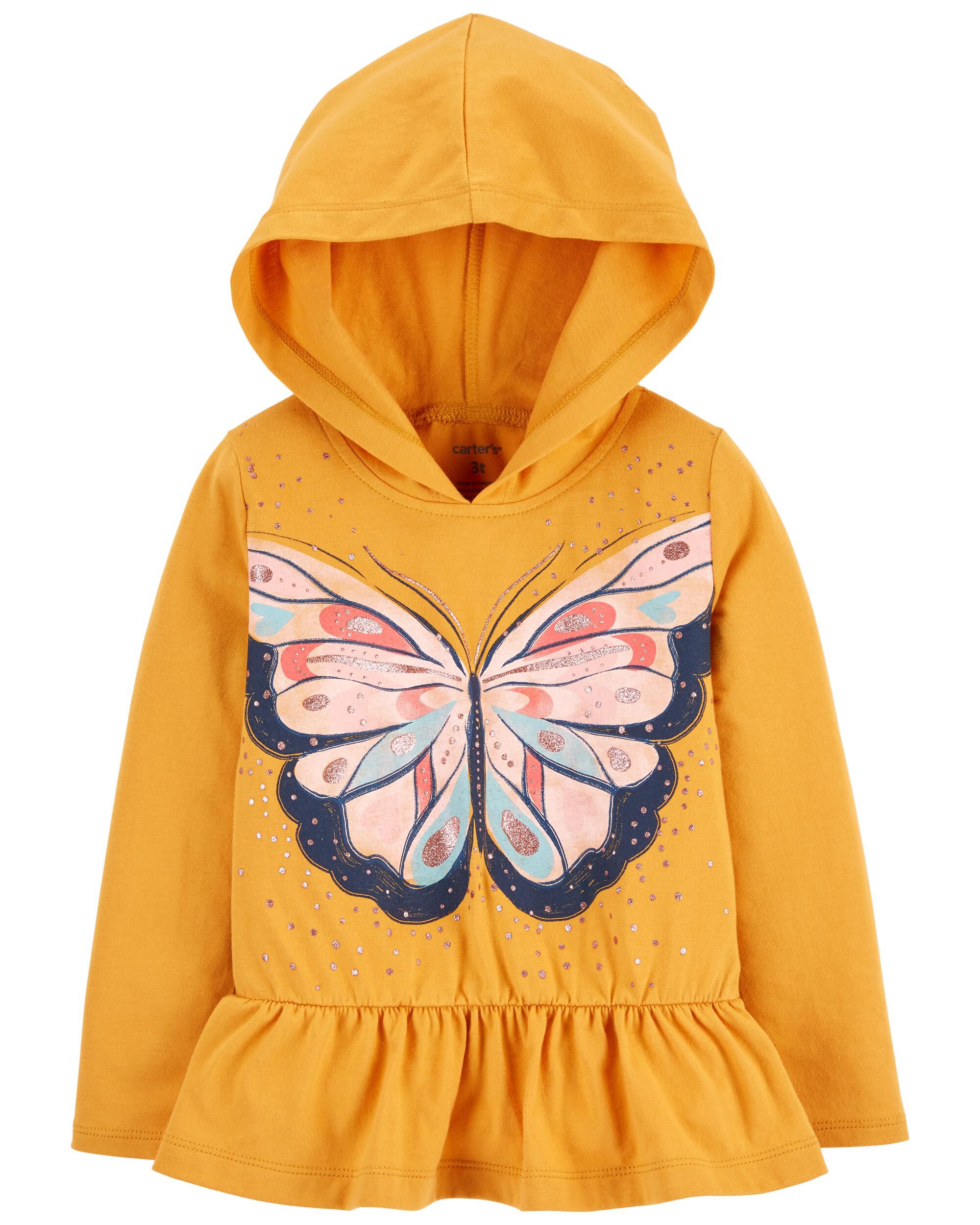 Yellow hoodie outlet with butterfly