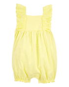 Baby Girl Eyelet Flutter-Sleeve Romper -Yellow, image 1 of 4 slides