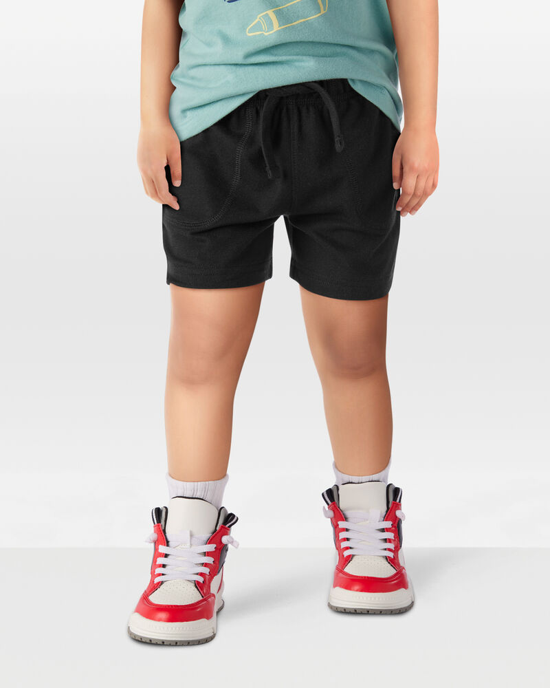 Toddler Boy Pull-On French Terry Shorts - Black, image 2 of 6 slides