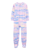 Kid 1-Piece Tie-Dye Fleece Footie Pajamas, image 1 of 3 slides