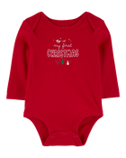 Baby "My First Christmas" Bodysuit - Red, image 1 of 3 slides