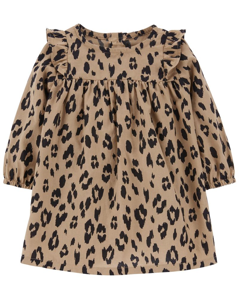 Baby Leopard Twill Dress, image 1 of 5 slides