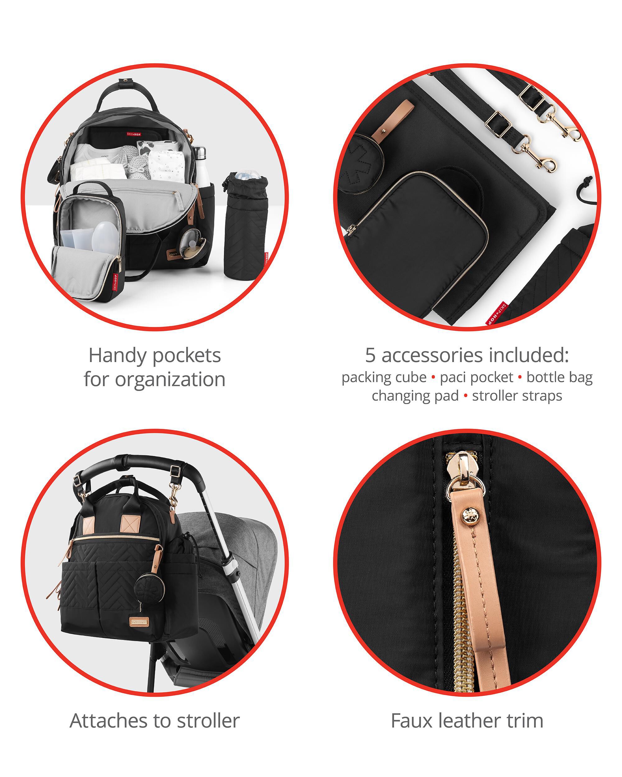 Black Suite by Skip Hop 6 in 1 Diaper Backpack Set skiphop